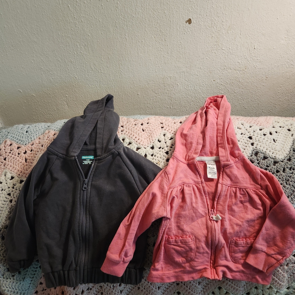 Kids Pink and Gray Hoodies